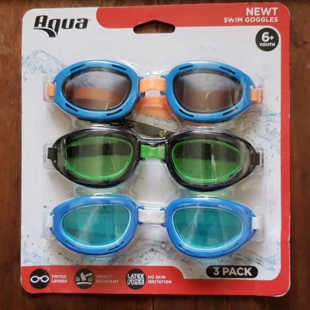 5 pairs NWT swim goggles various sizes